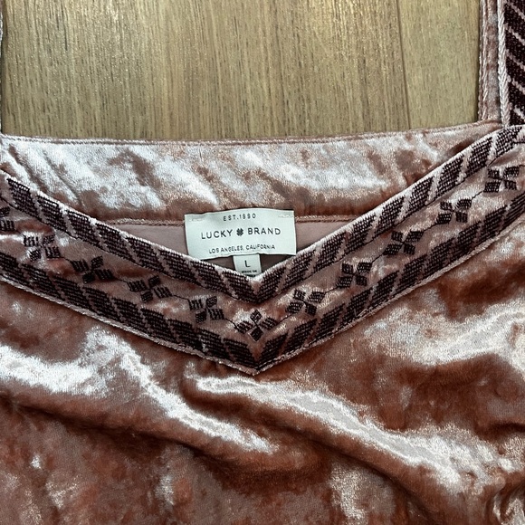 Lucky Brand Velvet Cold-Shoulder Dress in Dusty Rose - Picture 2 of 4